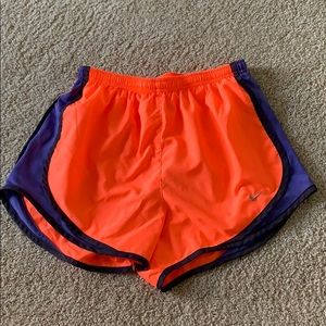 Nike running shorts: neon coral